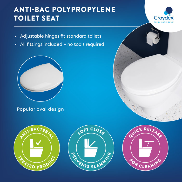 Croydex Soft Close Round Standard Toilet Seat & Reviews Wayfair.co.uk